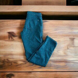 Pilcro‎ And The Letterpress Green  Black Printed Jeans Skinny Size 27 Ankle Zip